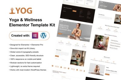 YOG – Yoga & Wellness Elementor Pro Template Kit