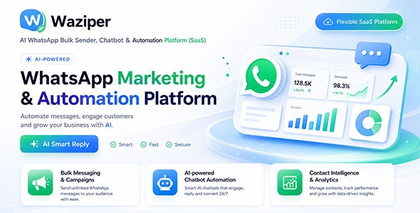 Waziper - AI WhatsApp Bulk Sender, Chatbot & Automation (SaaS) Waziper - AI WhatsApp Bulk Sender, Chatbot & Automation (SaaS)