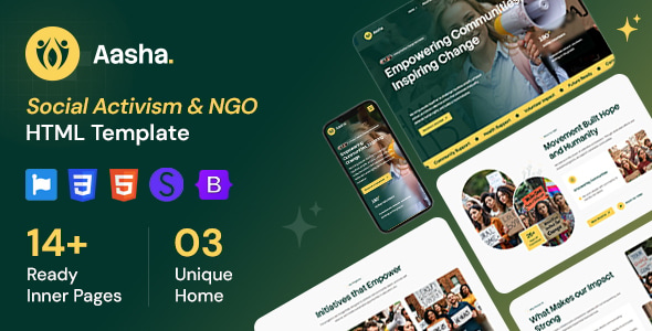 Aasha - Social Activism & NGO HTML Template Aasha - Social Activism & NGO HTML Template
