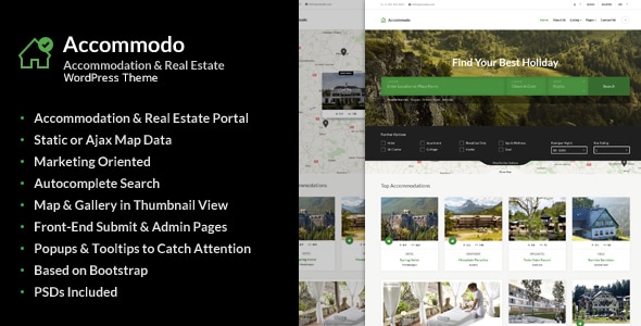 Accommodo - Accommodation Travel WordPress Theme Accommodo - Accommodation Travel WordPress Theme
