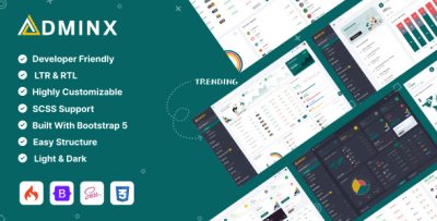 AdminX Codeigniter Admin Dashboard Template