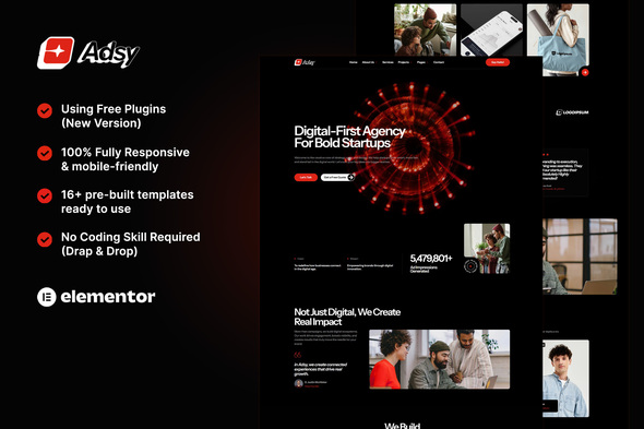 Adsy - Digital Agency Elementor Template Kit Adsy - Digital Agency Elementor Template Kit