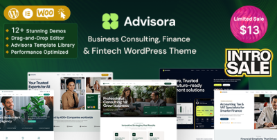 Advisora - Business Consulting, Finance & Fintech WordPress Theme