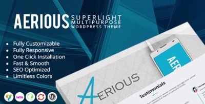 Aerious - Super Light Multipurpose WordPress Theme
