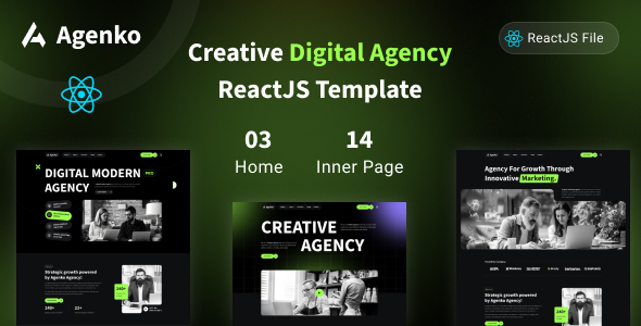 Agenko - Creative Digital Agency ReactJS Template Agenko - Creative Digital Agency ReactJS Template