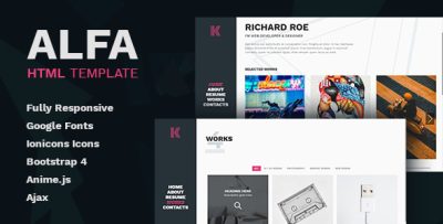 Alfa - Personal Portfolio and Virtual Business Card