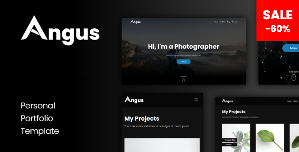 Angus - Personal Responsive One Page Portfolio Template Angus - Personal Responsive One Page Portfolio Template