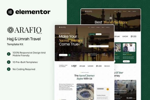Arafiq - Hajj & Umrah Travel Elementor Template Kit Arafiq - Hajj & Umrah Travel Elementor Template Kit