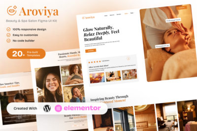Aroviya - Beauty and Spa Salon Elementor Template Kit for Wellness and Self-Care Services