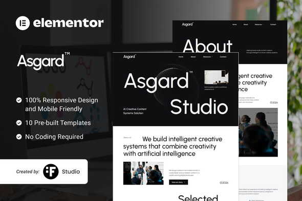 Asgard - AI Creative Content Agency Elementor Template Kit Asgard - AI Creative Content Agency Elementor Template Kit