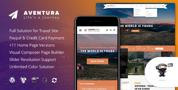 Aventura - Travel & Tour Booking System WordPress Theme Aventura - Travel & Tour Booking System WordPress Theme