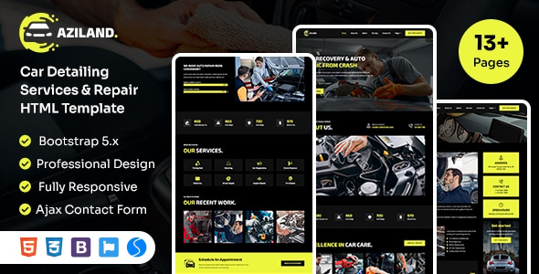 Aziland - Car Repair Service & Auto Mechanic HTML Template Aziland - Car Repair Service & Auto Mechanic HTML Template