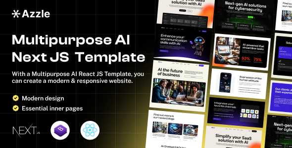 Azzle - AI Technology & Startup React Next Js Template Azzle - AI Technology & Startup React Next Js Template