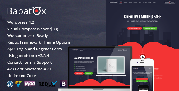 Babatox - Responsive Landing Page WordPress Theme Babatox - Responsive Landing Page WordPress Theme