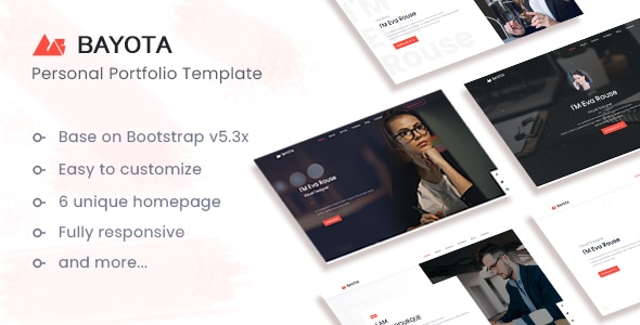 Bayota - Responsive Personal & Portfolio Template Bayota - Responsive Personal & Portfolio Template