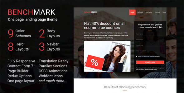 Benchmark - Multipurpose Landing Page WordPress Theme Benchmark - Multipurpose Landing Page WordPress Theme