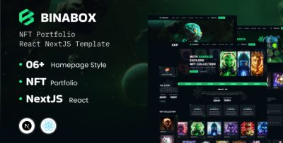 Binabox - NFT Portfolio  React NextJS Template