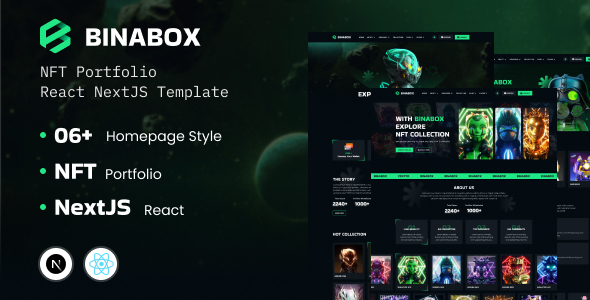Binabox - NFT Portfolio React NextJS Template Binabox - NFT Portfolio React NextJS Template