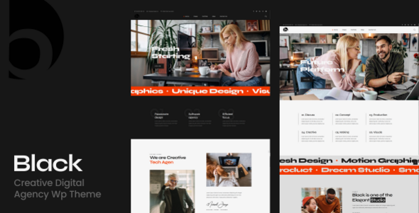 Black - Creative Digital Agency WordPress Theme Black - Creative Digital Agency WordPress Theme
