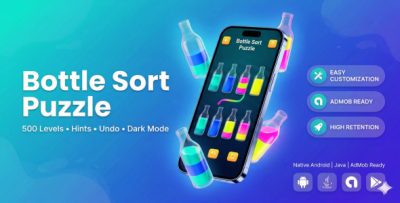 Bottle Sort Puzzle - Android Game (Java, Native UI)