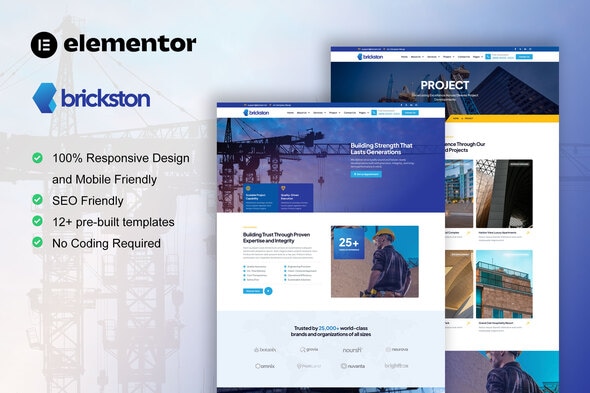 Brickston - Construction & Building Service Elementor Template Kit Brickston - Construction & Building Service Elementor Template Kit