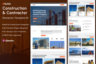 Buildx - Construction & Contractor Elementor Template Kit