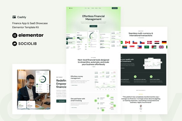 Cashly - Finance App & SaaS Showcase Elementor Template Kit Cashly - Finance App & SaaS Showcase Elementor Template Kit