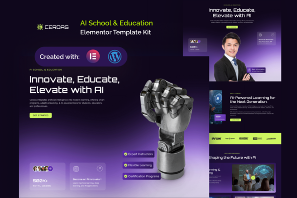 Cerdas - AI School & Education Elementor Template Kit Cerdas - AI School & Education Elementor Template Kit