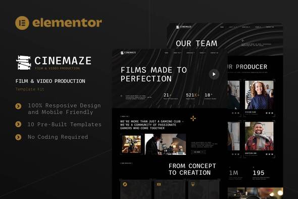 Cinemaze - Film & Video Production Elementor Template Kit Cinemaze - Film & Video Production Elementor Template Kit