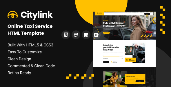 Citylink - Online Taxi Service HTML Template Citylink - Online Taxi Service HTML Template