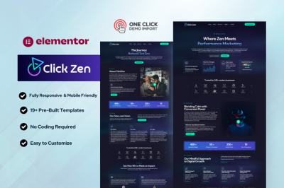 ClickZen - Digital Marketing Agency Elementor Template Kit