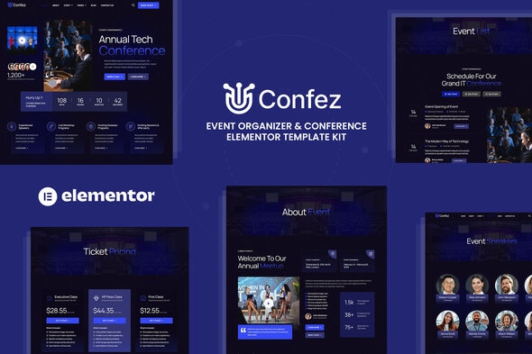 Confez - Event Organizer & Conference Elementor Template Kit Confez - Event Organizer & Conference Elementor Template Kit