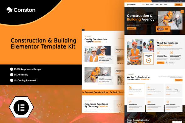 Conston - Construction Building Elementor Template Kit Conston - Construction Building Elementor Template Kit