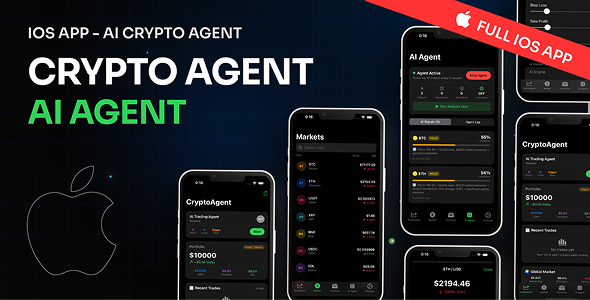 CryptoAgent - AI Crypto Trading App (iOS SwiftUI) CryptoAgent - AI Crypto Trading App (iOS SwiftUI)