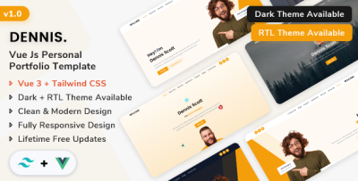 Dennis - Vue 3 Personal & Minimal Portfolio Template