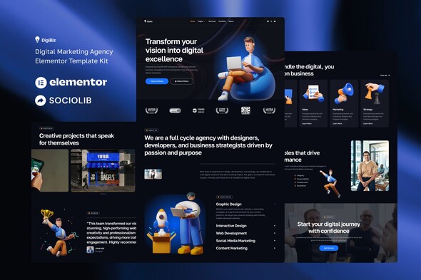 DigiBiz - Digital Marketing Agency Elementor Template Kit DigiBiz - Digital Marketing Agency Elementor Template Kit