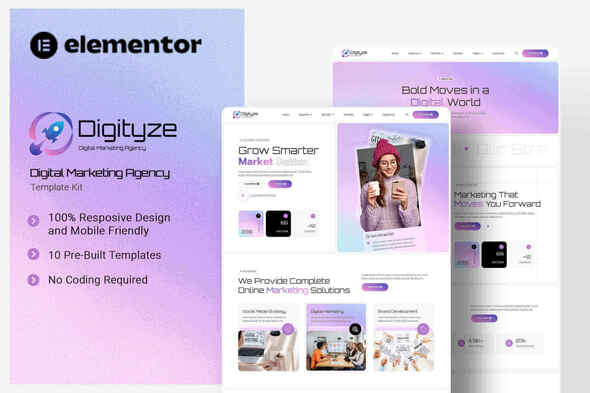 Digityze - Digital Marketing Agency Elementor Template Kit Digityze - Digital Marketing Agency Elementor Template Kit