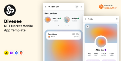 Divesee - NFT Market Mobile App Template