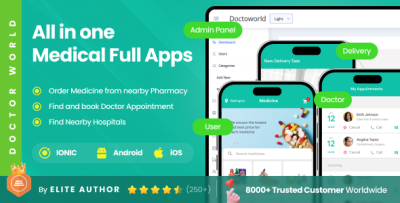 Doctor Appointment Booking Full Application | Nearby Doctor App| Medicine Delivery App| Doctoworld