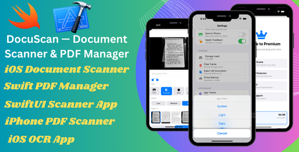 DocuScan — iOS Document Scanner & PDF Manager with OCR | SwiftUI App DocuScan — iOS Document Scanner & PDF Manager with OCR | SwiftUI App