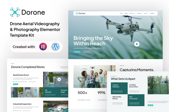Dorone - Drone Aerial Videography and Photography Elementor Template Kit Dorone - Drone Aerial Videography and Photography Elementor Template Kit