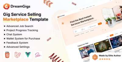 Dream Gigs - Freelance and Gig Service Marketplace Template