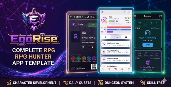 EgoRise - Gamified Productivity & RPG Habit Tracker Flutter App EgoRise - Gamified Productivity & RPG Habit Tracker Flutter App