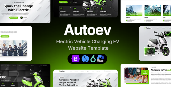 Electric Vehicle Charging EV Dealer Website Template - Autoev Electric Vehicle Charging EV Dealer Website Template - Autoev