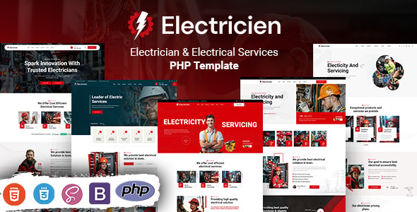 Electricien - Electrician & Electrical Services PHP Template Electricien - Electrician & Electrical Services PHP Template