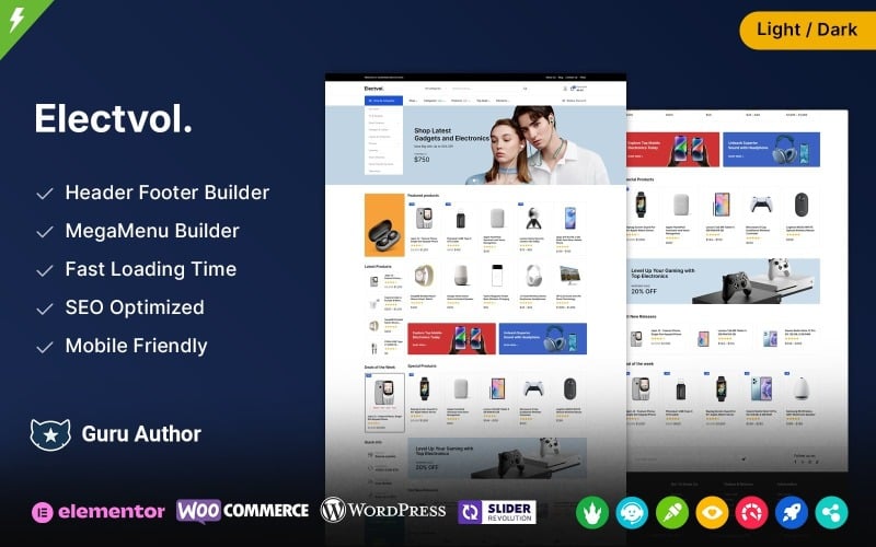 Electvol - Electronic and Tech Gadgets WooCommerce Theme Electvol - Electronic and Tech Gadgets WooCommerce Theme