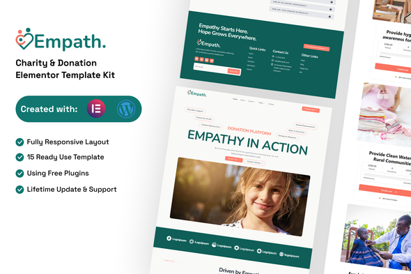 Empath - Charity & Donation Elementor Template Kit Empath - Charity & Donation Elementor Template Kit