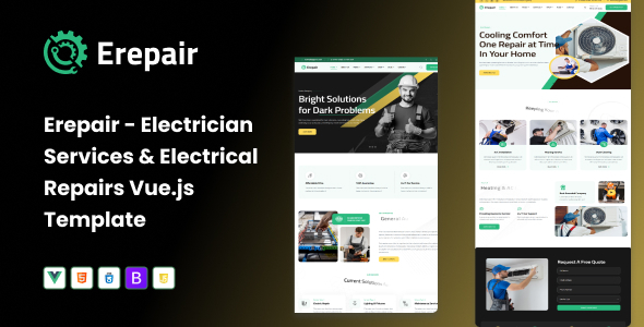 Erepair – Electrician Services & Electrical Repairs Vue.js Template Erepair – Electrician Services & Electrical Repairs Vue.js Template