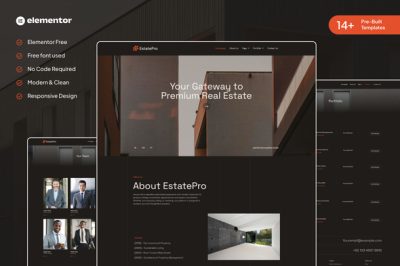 EstatePro - Modern Real Estate & Property Elementor Template Kits