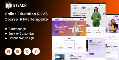 Eteach - Online Education & LMS Course HTML Website Template